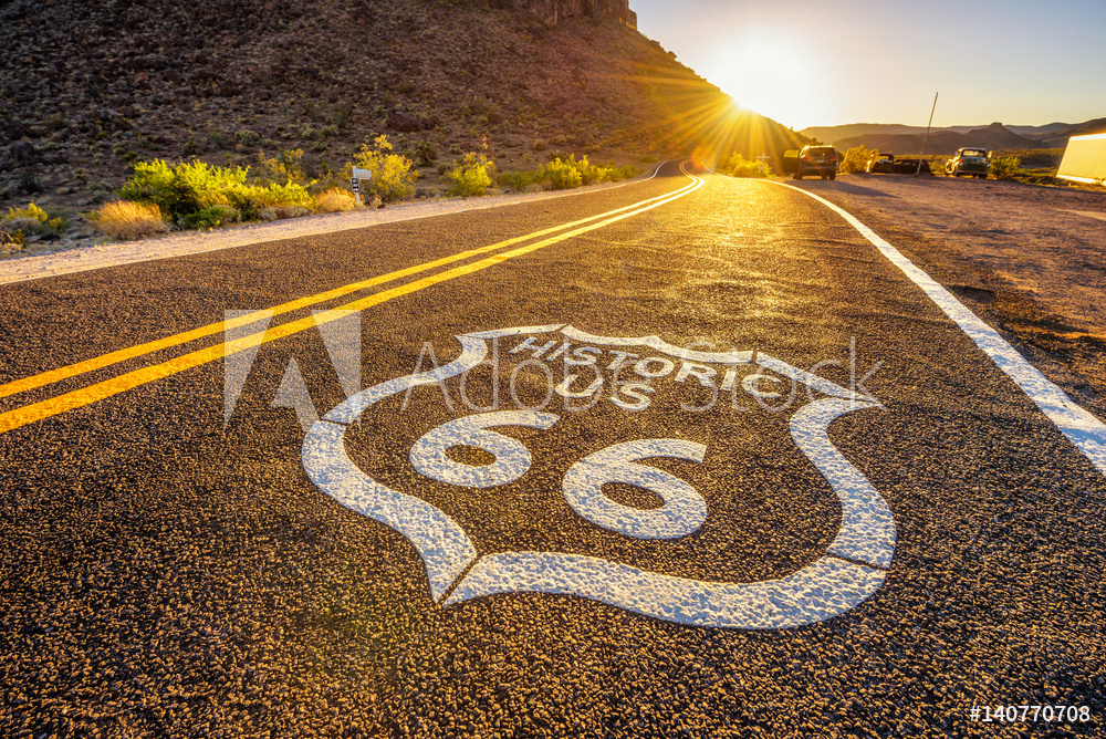 Canvas Prints with the symbols of the United States of America – Route 66