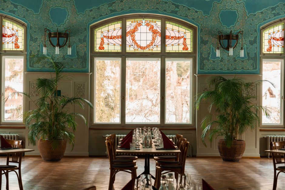Geveltekening in hedendaags art nouveau-stijl. Geveltekening in hedendaags art nouveau-stijl.